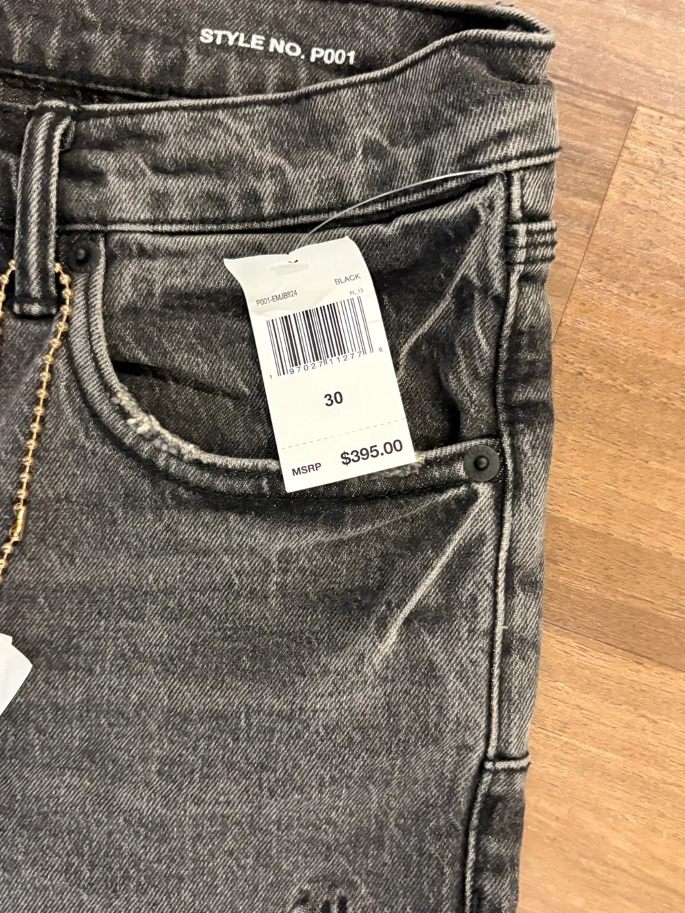 Purple Brand Charcoal Gray Embroidered Skinny Jeans - Men